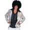 Mens Disco Jacket Silver Sequin Button Front Halloween Costume Adult Medium